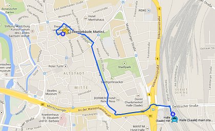 Directions to the Löwengebäude, Martin-Luther-University